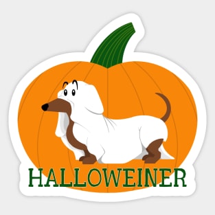 Halloweiner - cute funny Halloween dachshund dog puppy ghost Sticker